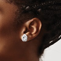 14K White Gold Floral Earring Jackets view 3