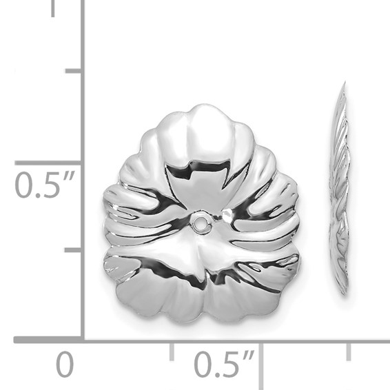 14k White Gold Floral Earring Jackets