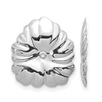 14K White Gold Floral Earring Jackets view 1