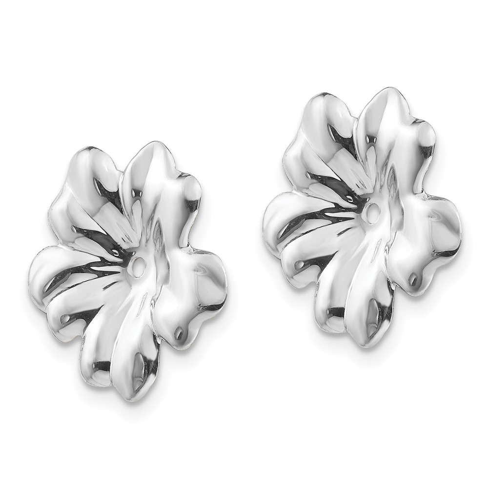 14k White Gold Floral Earring Jackets (H717J)