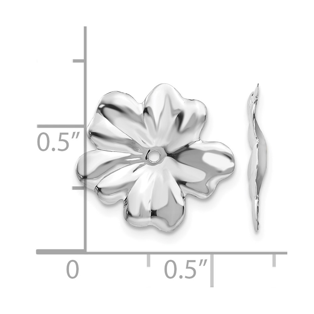 14k White Gold Floral Earring Jackets (H717J)