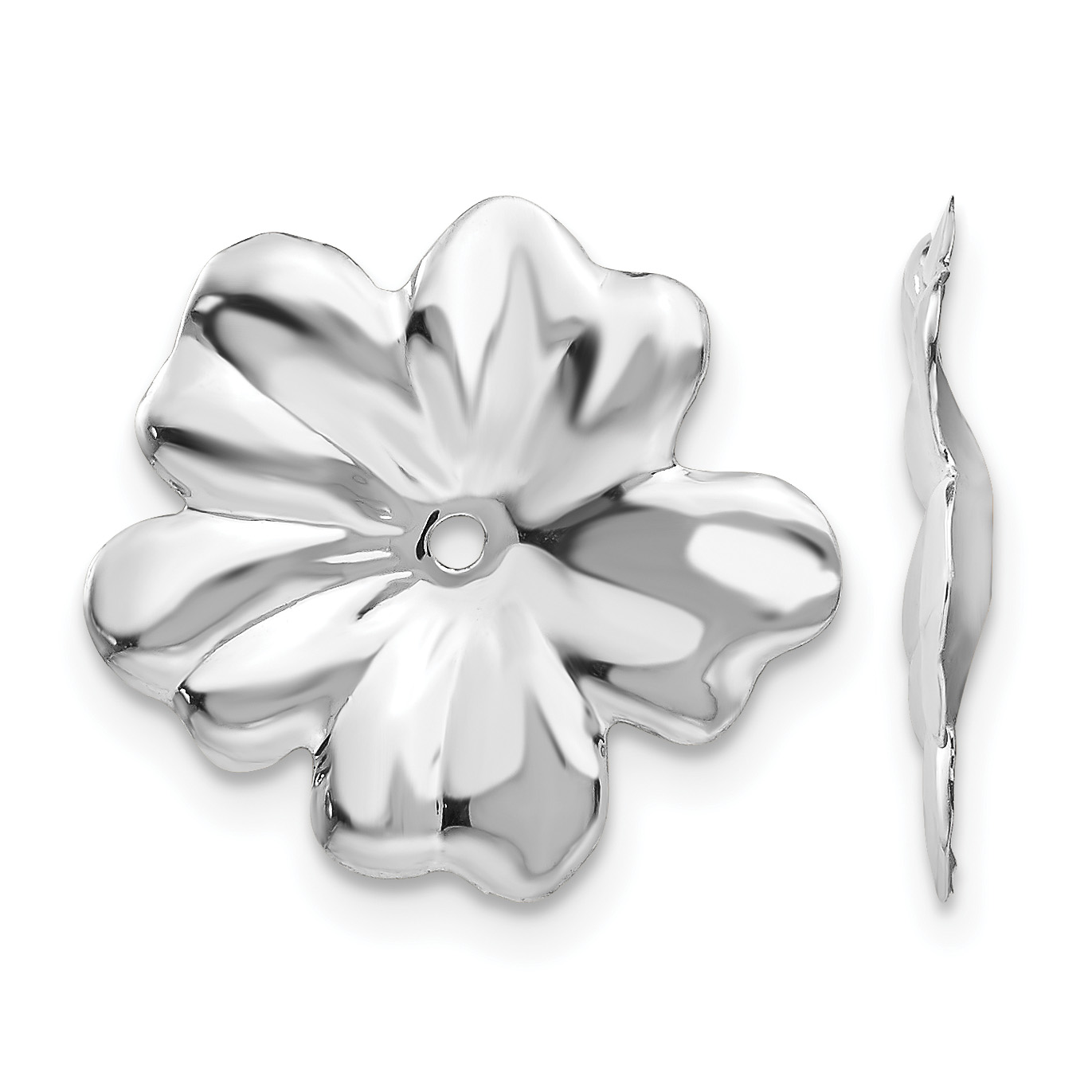 14k White Gold Floral Earring Jackets (H717J)