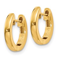 14K Yellow Gold Polished 2mm Hinged Hoop Earrings view 2