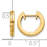 14K Yellow Gold Polished 2mm Hinged Hoop Earrings view 4