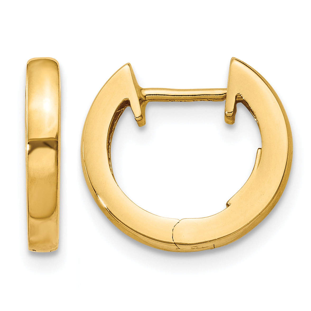 14k Polished 2MM Hinged Hoop Earrings (H772)