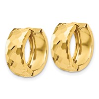 14K Faceted & Polished Hinged 6mm Hoop Earrings view 2