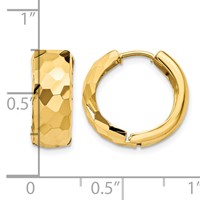 14K Faceted & Polished Hinged 6mm Hoop Earrings view 4