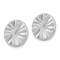 14K White Gold Polished Sunburst Earring Jackets view 2