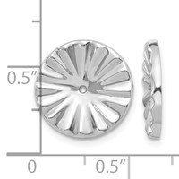 14K White Gold Polished Sunburst Earring Jackets view 4