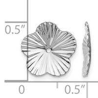14K White Gold Polished Fancy Floral Earring Jackets view 4