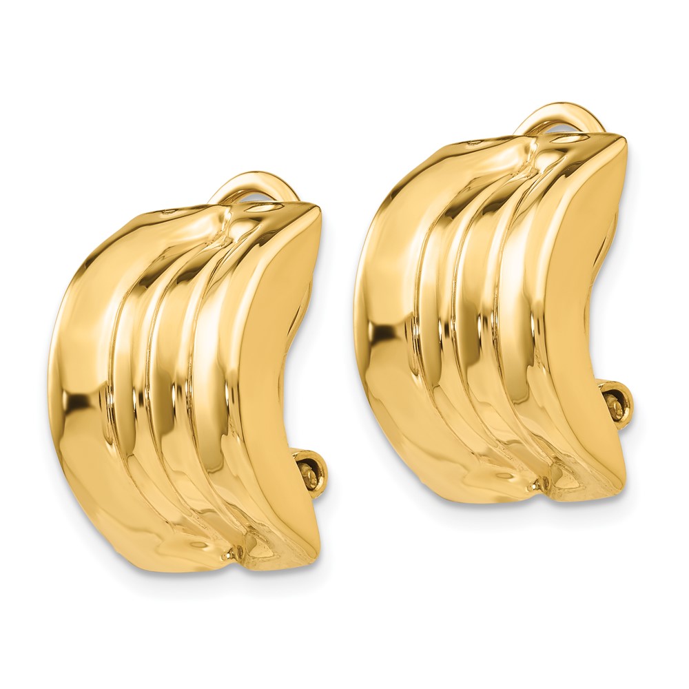 14k Omega Clip Non-pierced Earrings (H864)