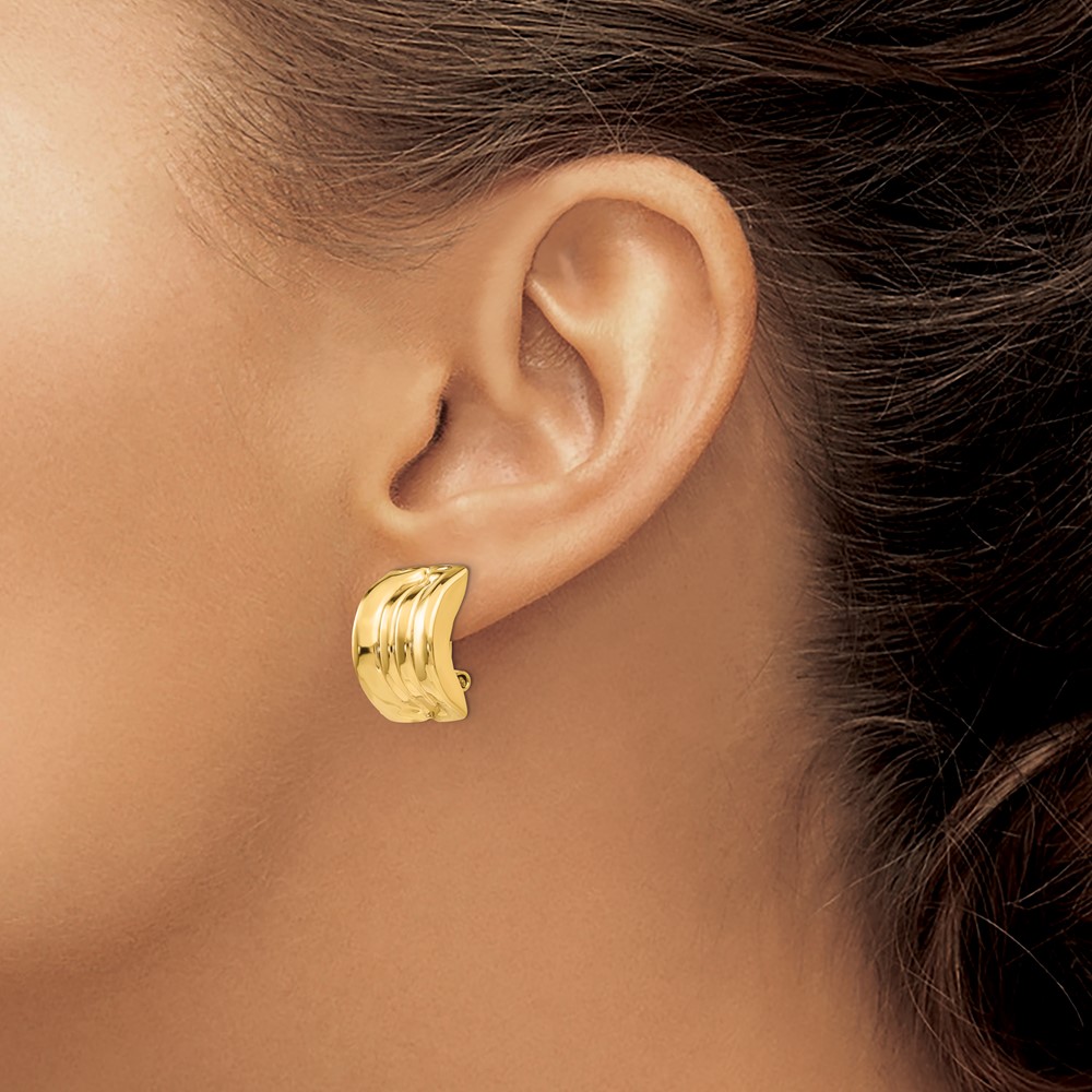 14k Omega Clip Non-pierced Earrings (H864)