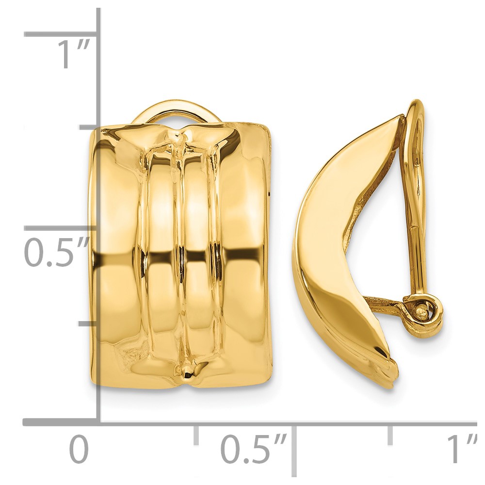 14k Omega Clip Non-pierced Earrings (H864)