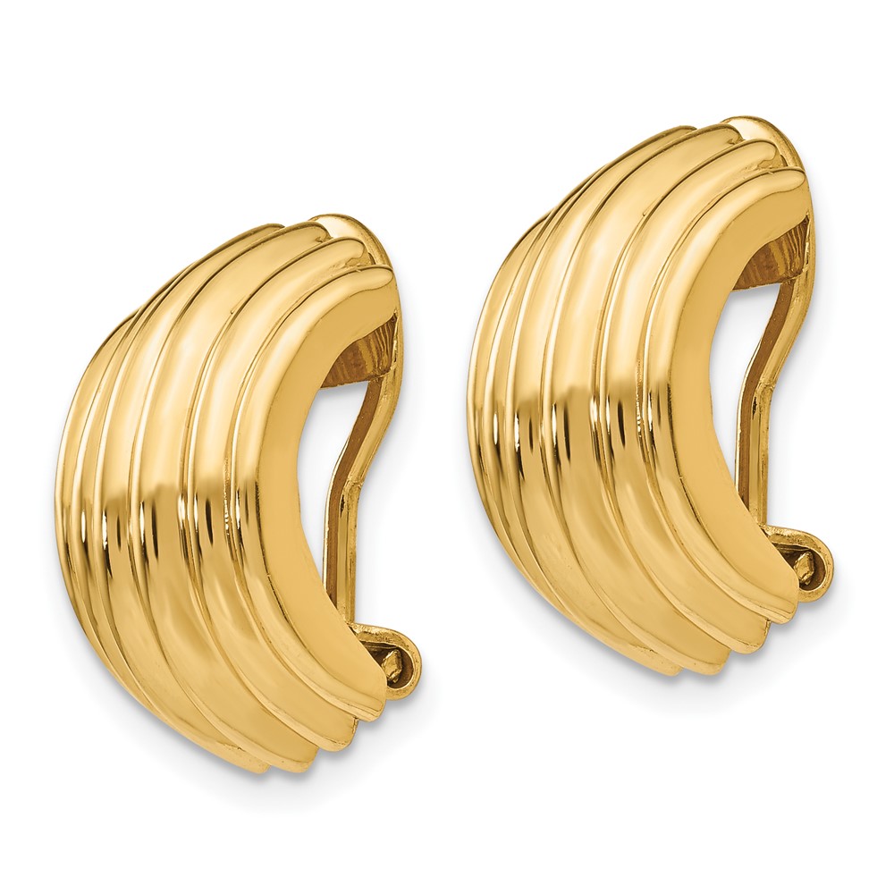 14k Omega Clip Non-pierced Earrings (H869)