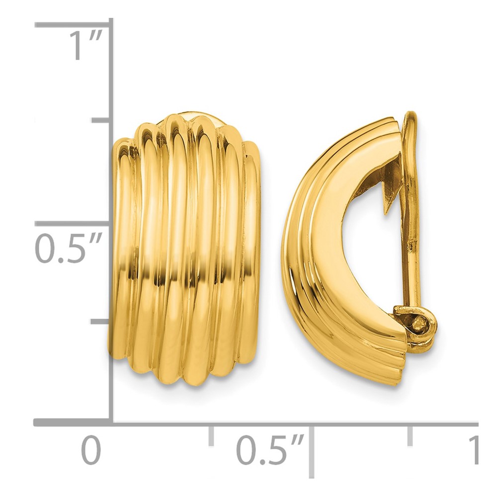14k Omega Clip Non-pierced Earrings (H869)