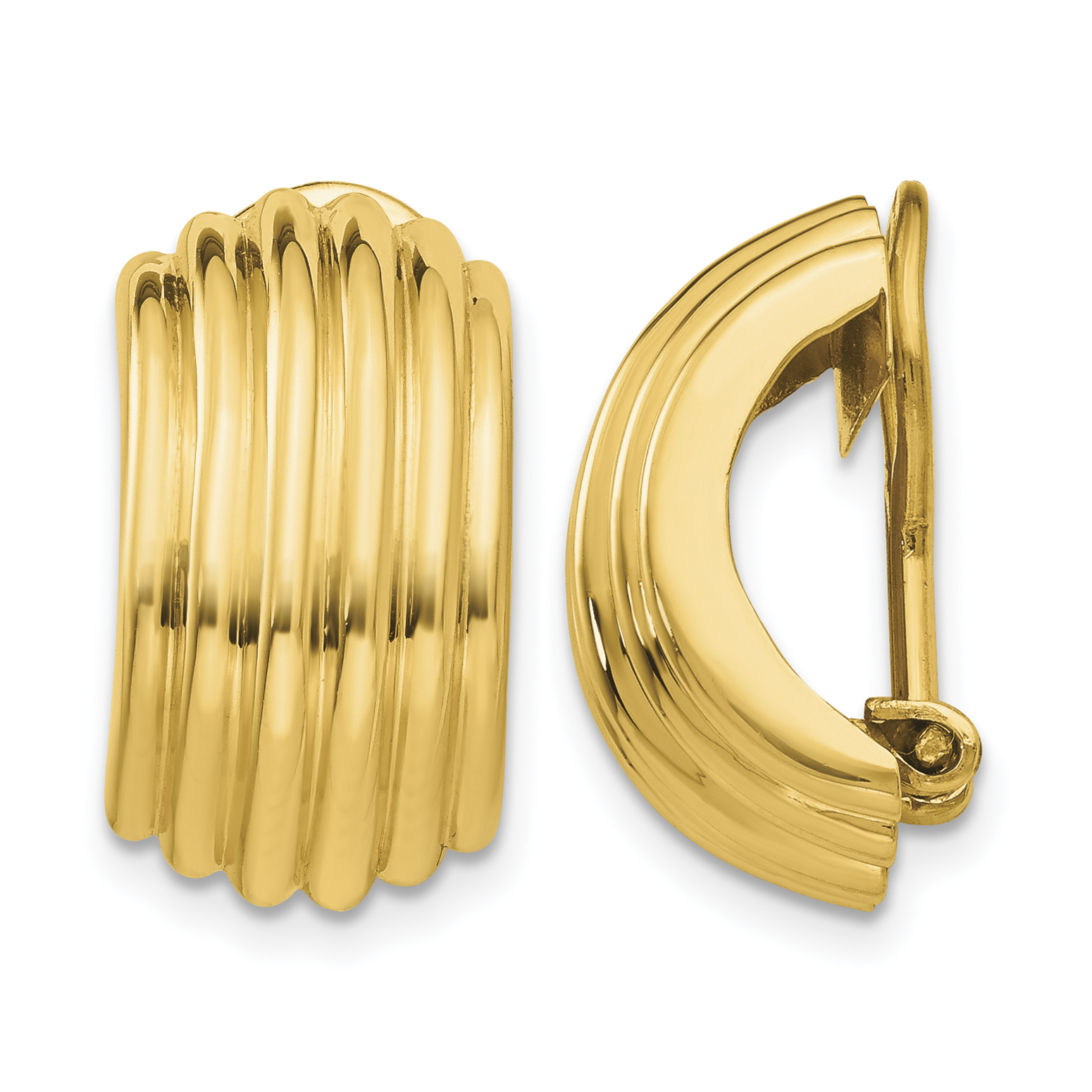 14k Omega Clip Non-pierced Earrings (H869)