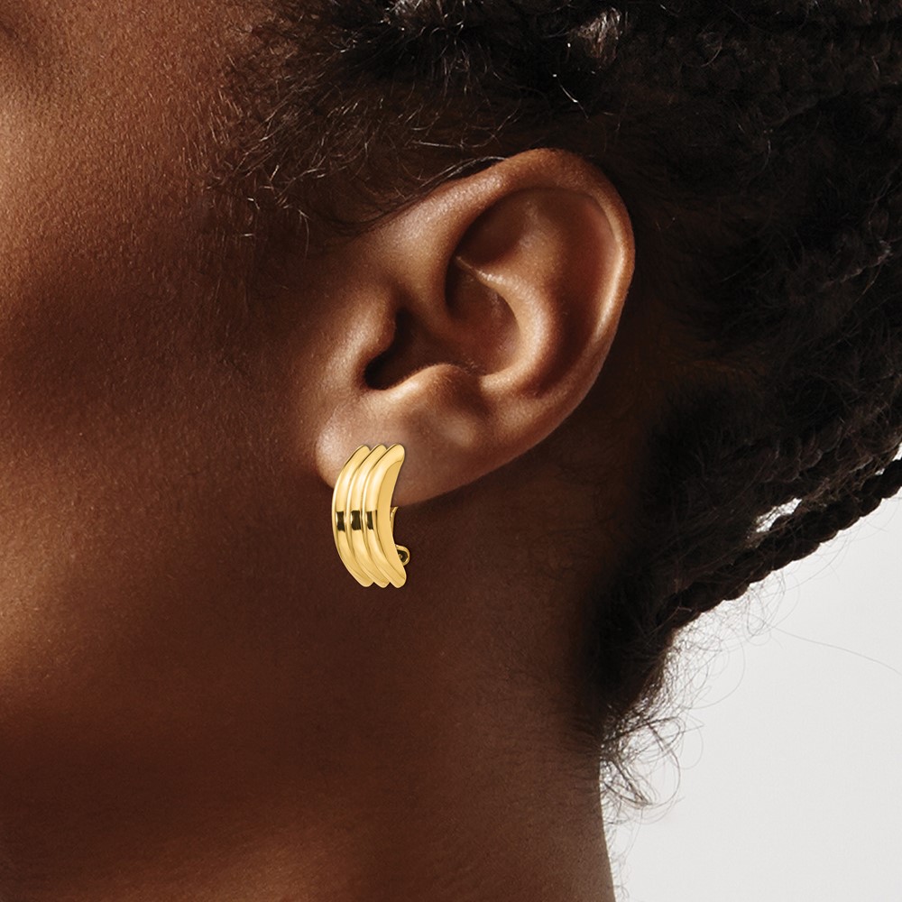 14k Omega Clip Non-pierced Earrings (H871)