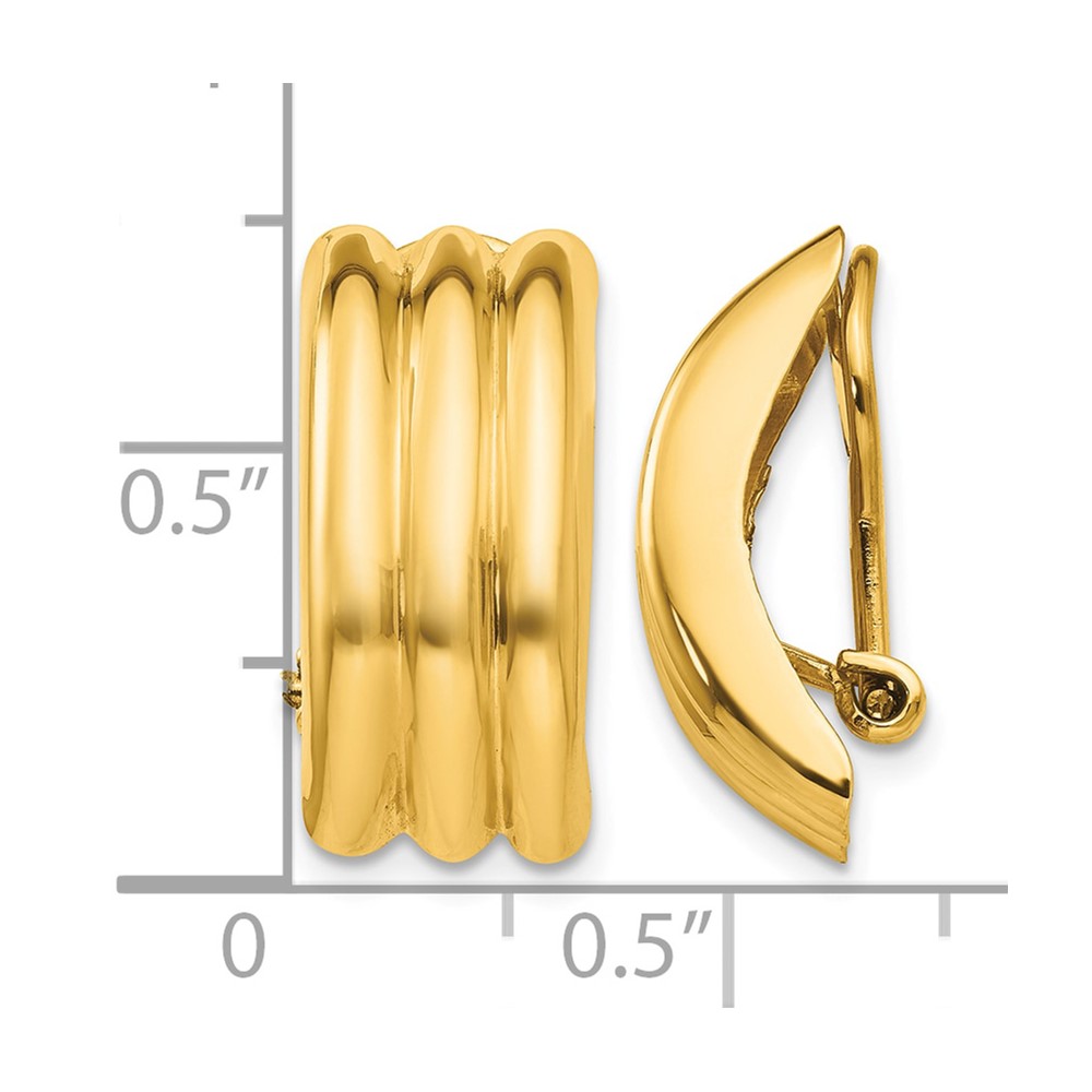 14k Omega Clip Non-pierced Earrings (H871)