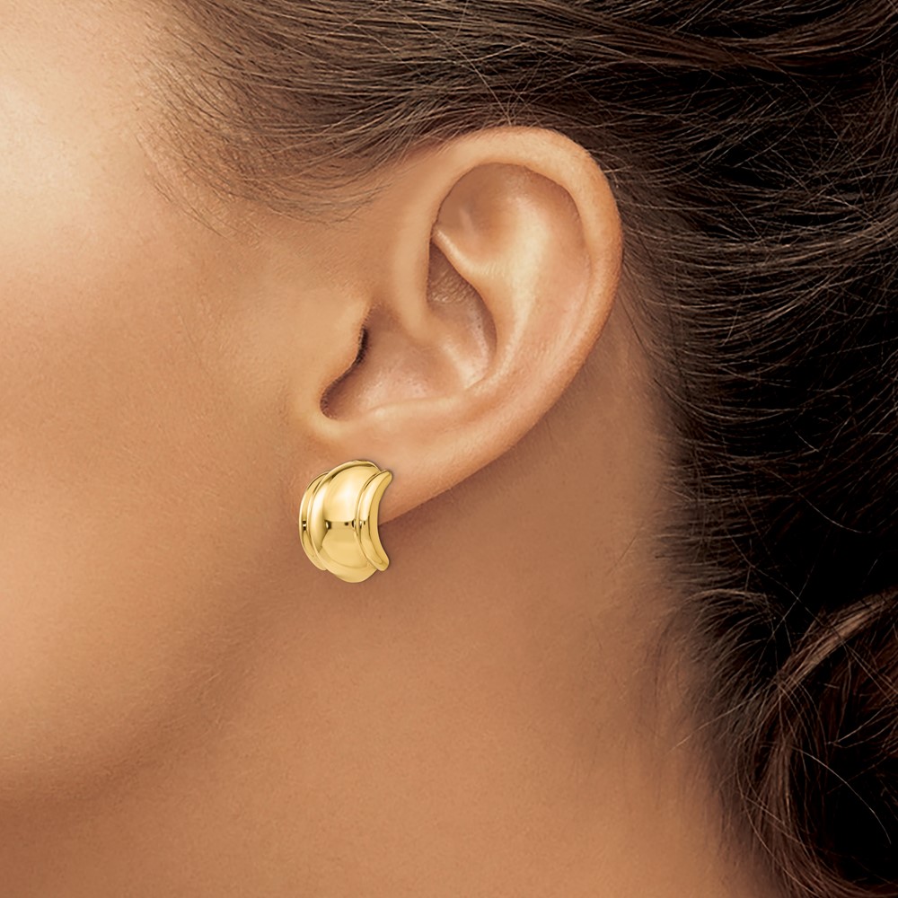 14k Omega Clip Non-pierced Earrings (H873)