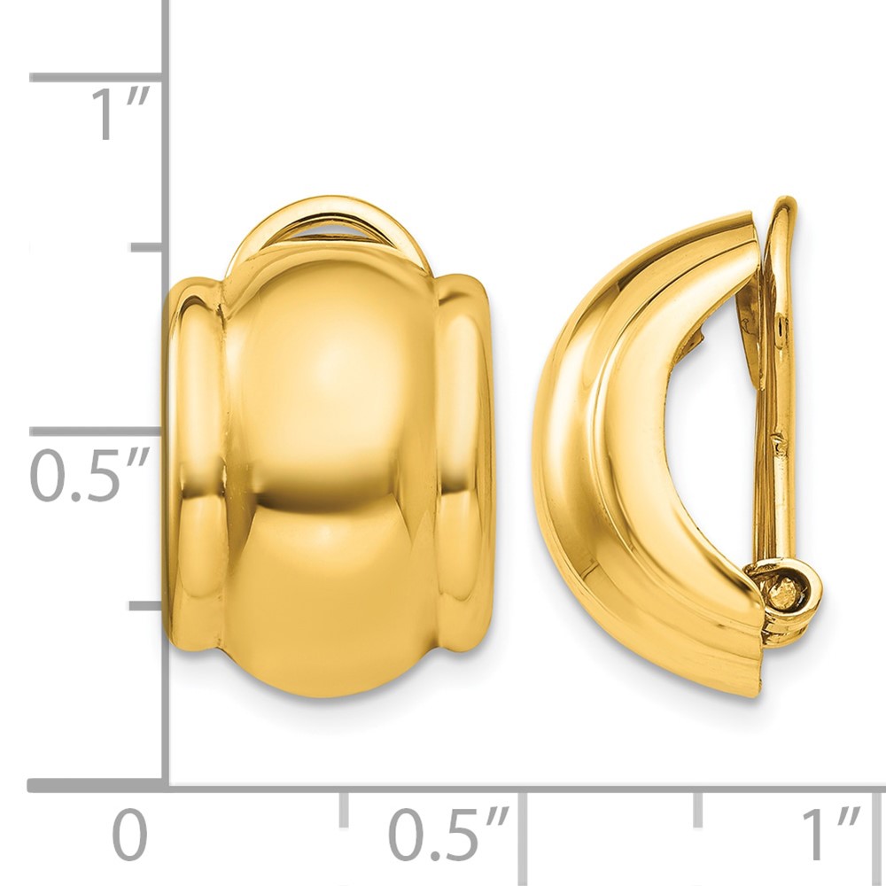 14k Omega Clip Non-pierced Earrings (H873)