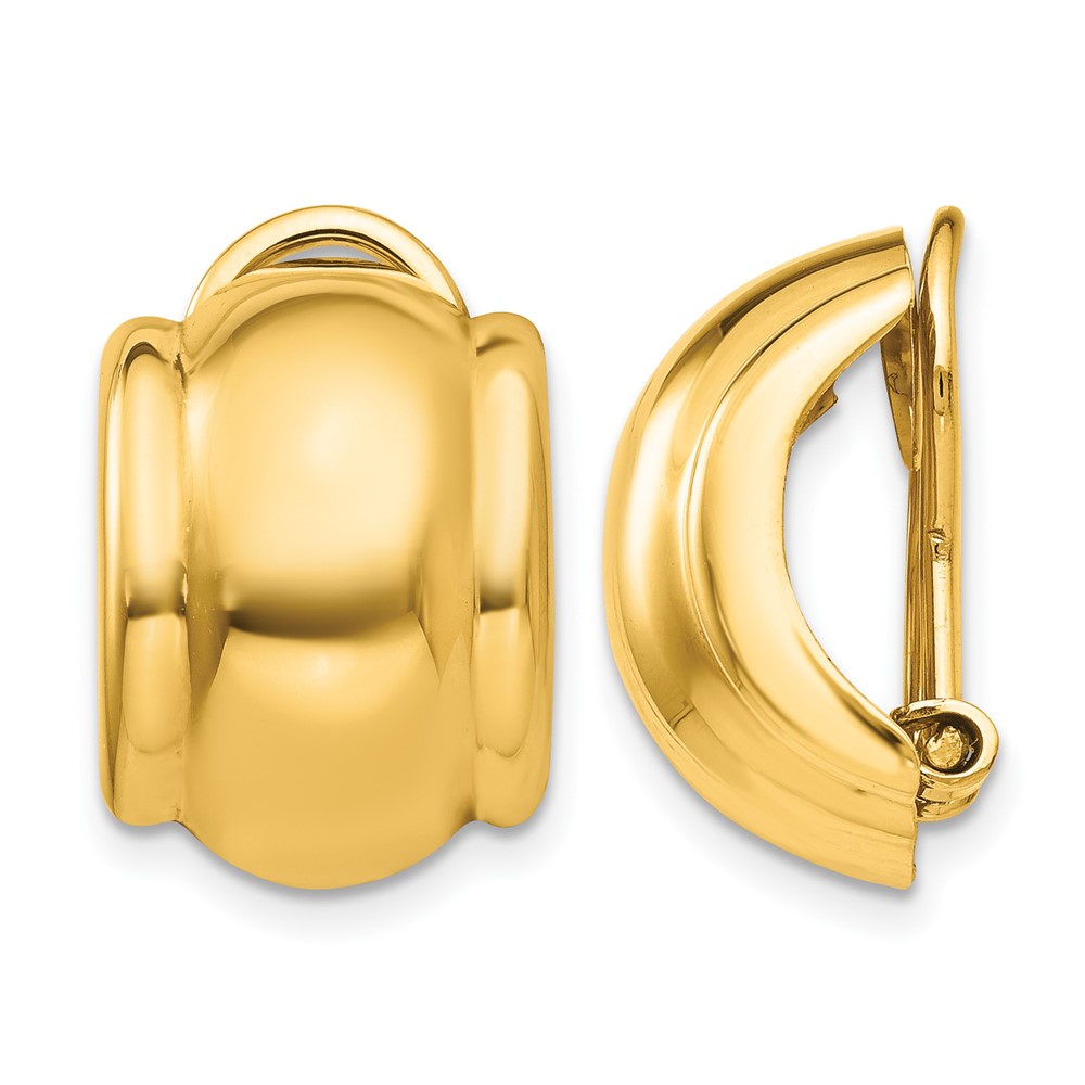 14k Omega Clip Non-pierced Earrings (H873)
