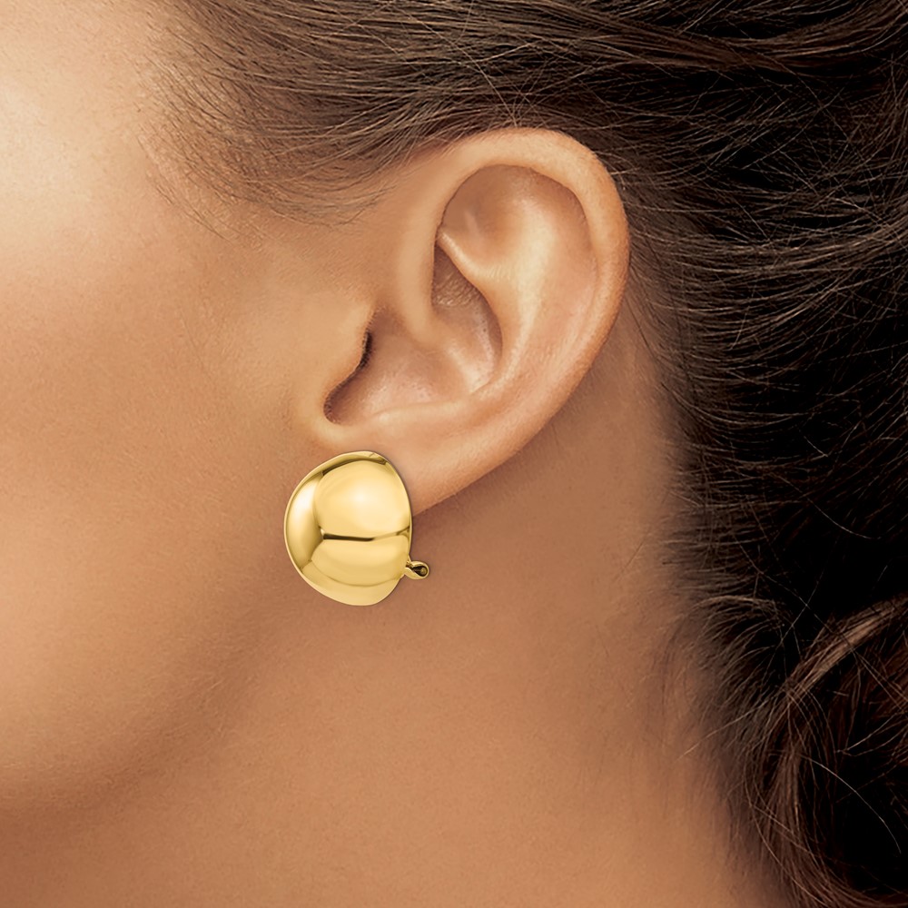 14k Omega Clip 20mm Half Ball Non-pierced Earrings (H896)