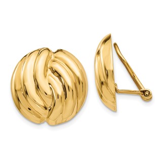 Gold Wavy Non-pierced Clip Earrings