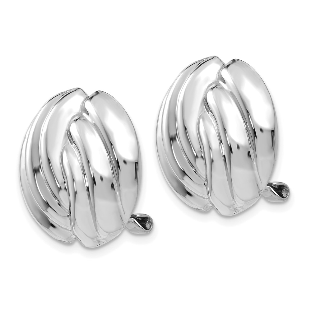 14k White Gold Omega Clip Non-pierced Earrings (H915)