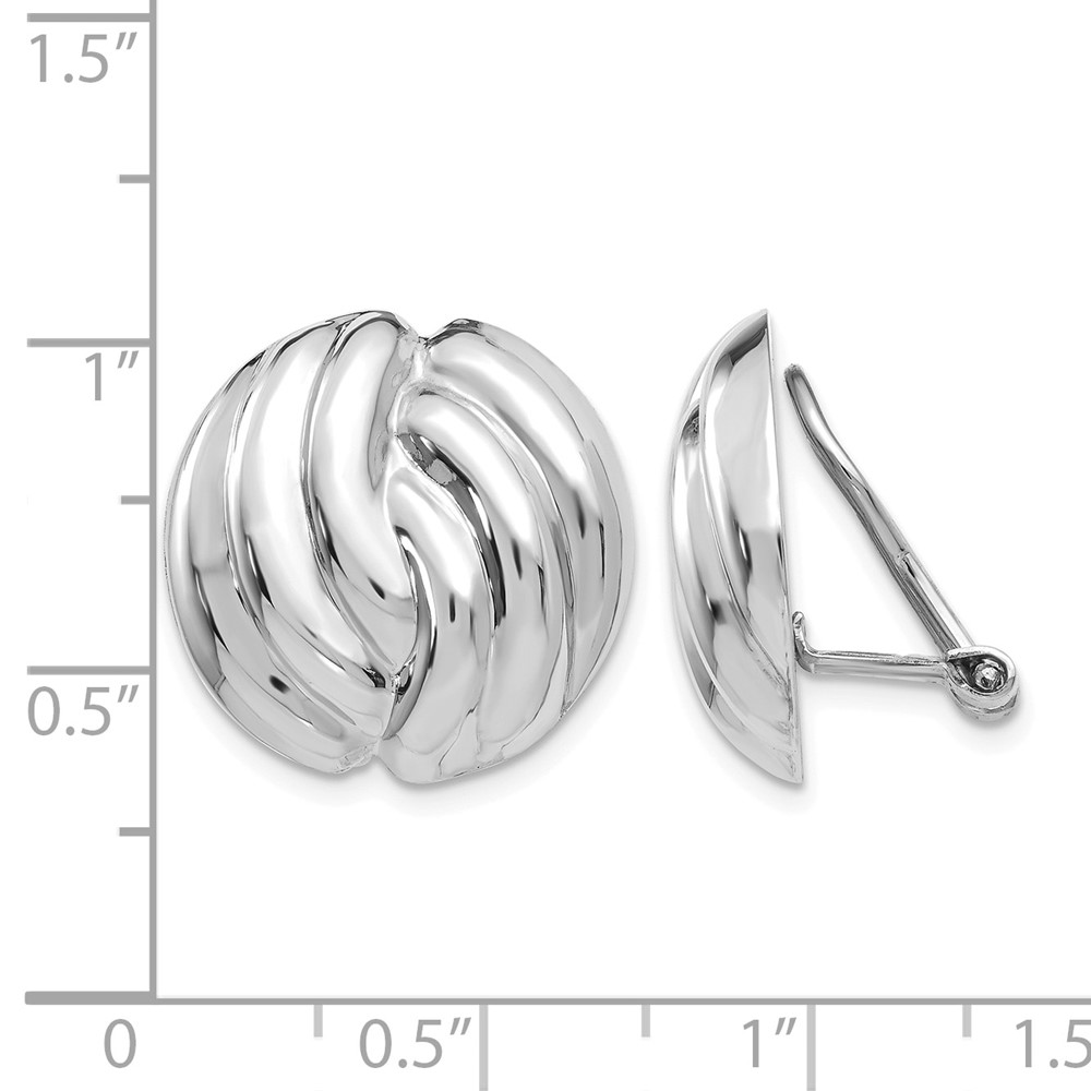 14k White Gold Omega Clip Non-pierced Earrings (H915)