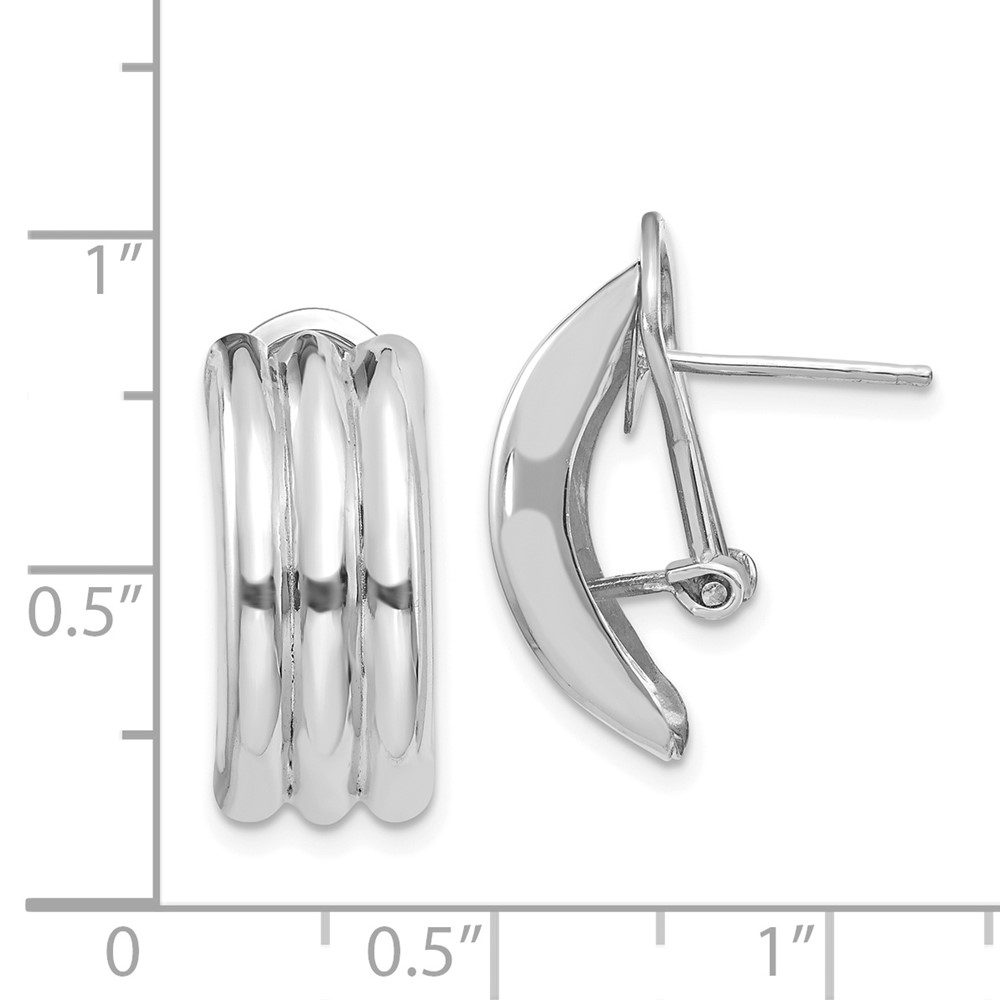 14k White Gold Omega Post Earrings (H955)