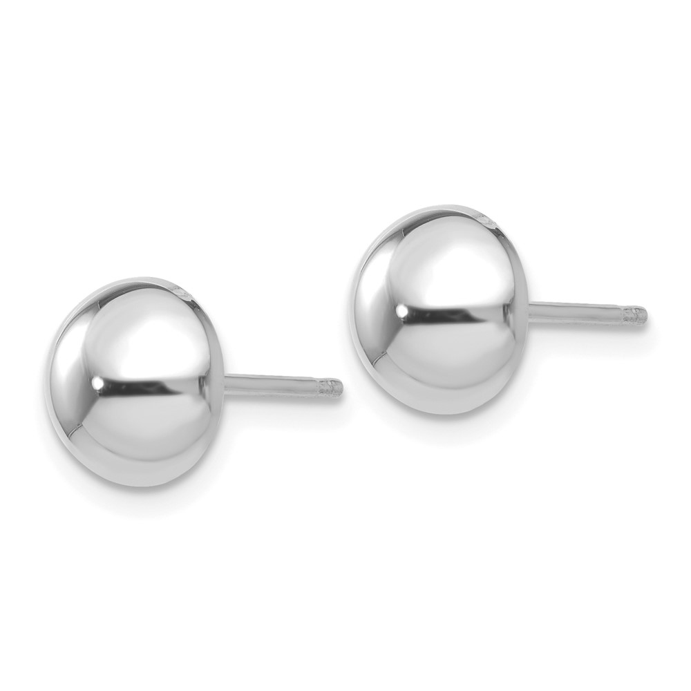 14k White Gold 8mm Half Ball Post Earrings (H968)