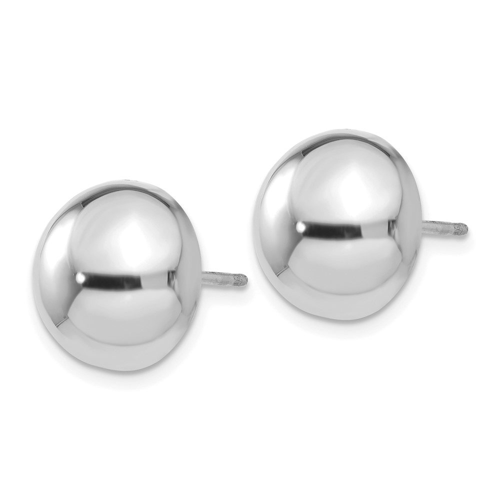 14k White Gold 12mm Half Ball Post Earrings (H970)