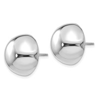 14K White Gold 16mm Polished Half Ball Post Earrings view 2