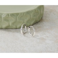 14K White Gold 2x 16mm Polished Round Endless Tube Hoop Earrings view 5