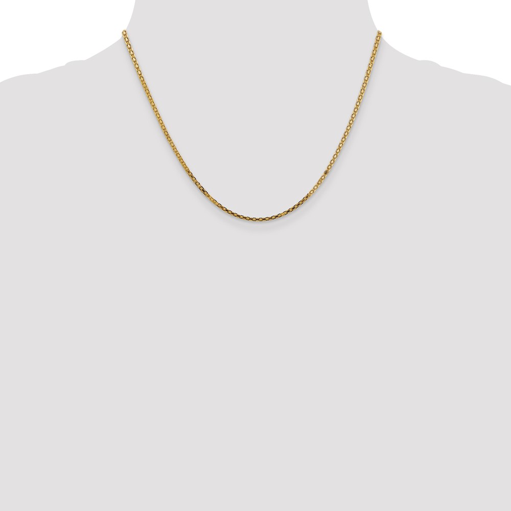 14K 18 inch 1.8mm Lightweight Flat Bismark with Lobster Clasp Chain (HLF13-18)