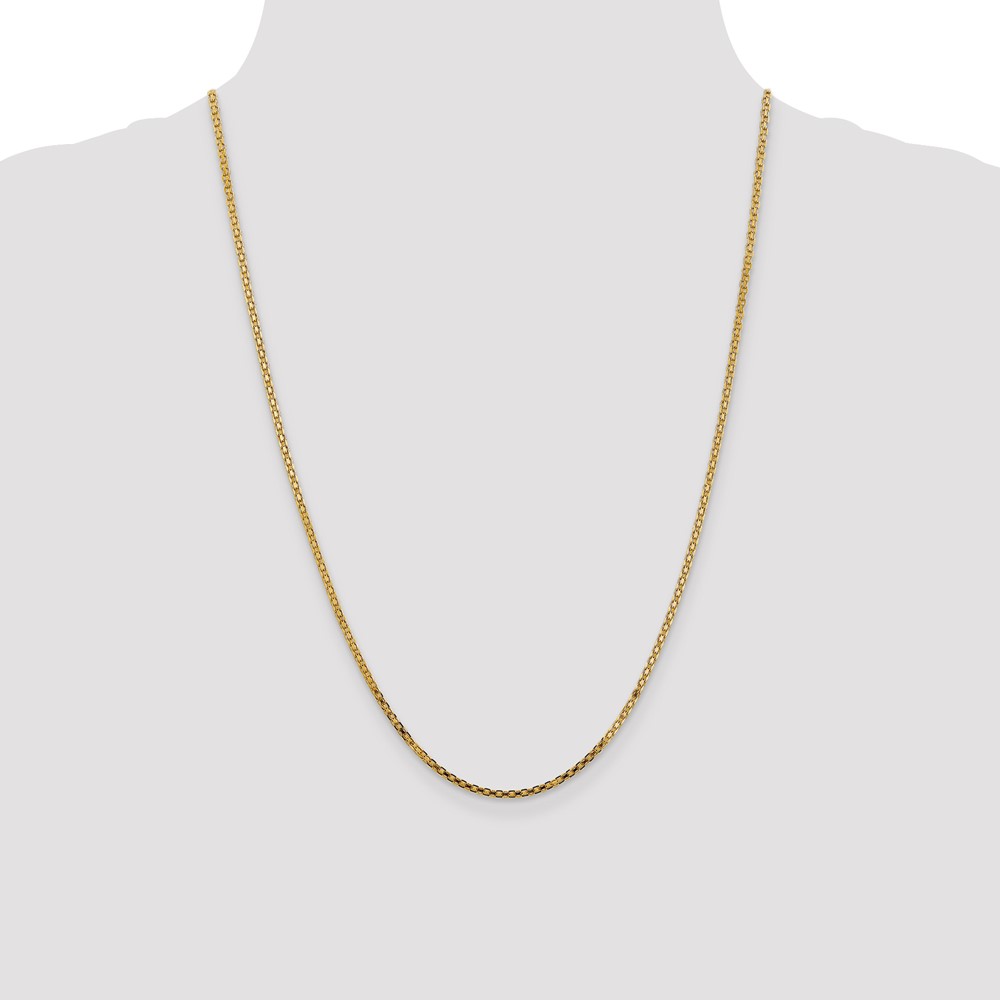 14K 24 inch 1.8mm Lightweight Flat Bismark with Lobster Clasp Chain (HLF13-24)