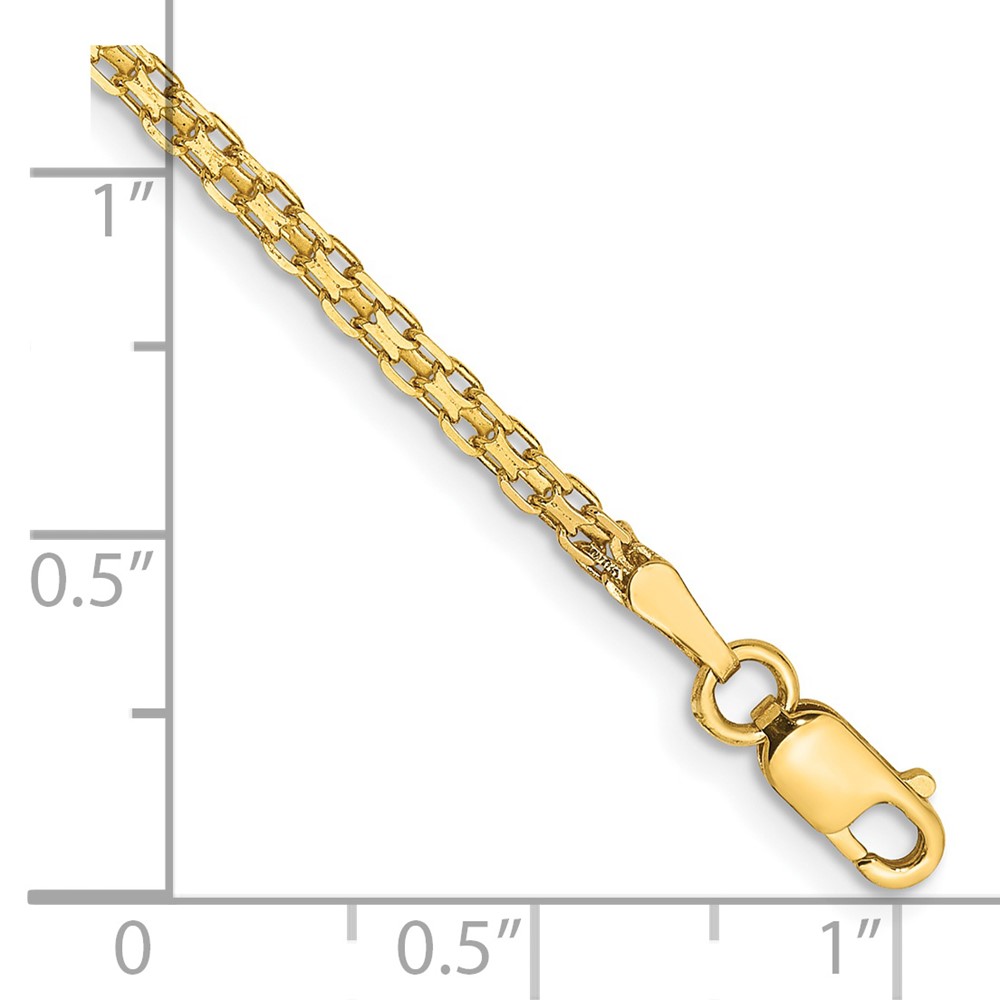 14K 7 inch 1.8mm Lightweight Flat Bismark with Lobster Clasp Bracelet (HLF13-7)