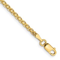 14K 1.8mm Yellow Gold Lightweight Flat Bismark Bracelet with Lobster Clasp, 7" view 1