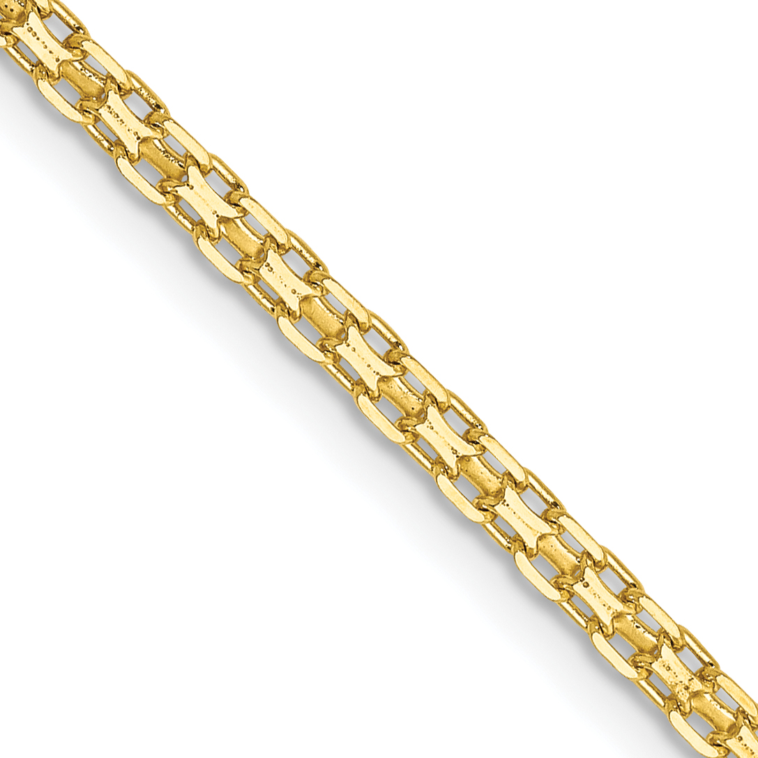 14K 16 inch 1.8mm Lightweight Flat Bismark with Lobster Clasp Chain (HLF13-16)