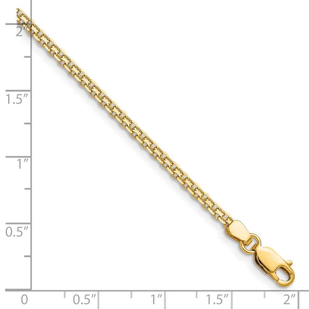 14k 2.2mm Lightweight Flat Bismark Chain (HLF20-7)