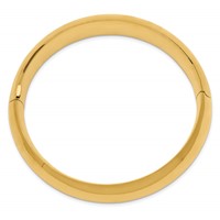 14K Yellow Gold 0.69 High Polished 17.00mm Hinged Oval Bangle Bracelet view 2