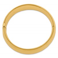 14K Yellow Gold 0.81 Oversize High Polished 20.00mm Hinged Oval Bangle Bracelet view 2