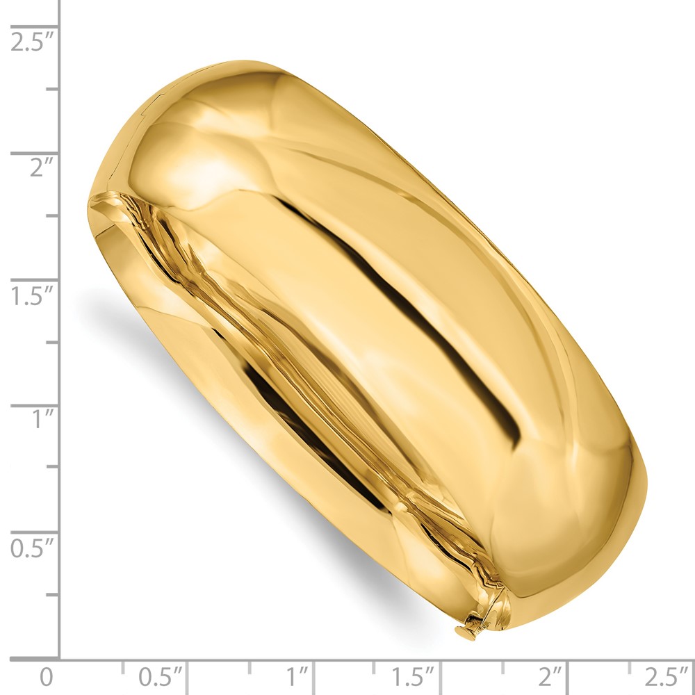14k 13/16 High Polished 20.00mm Hinged Oval Bangle Bracelet (HP13/16)