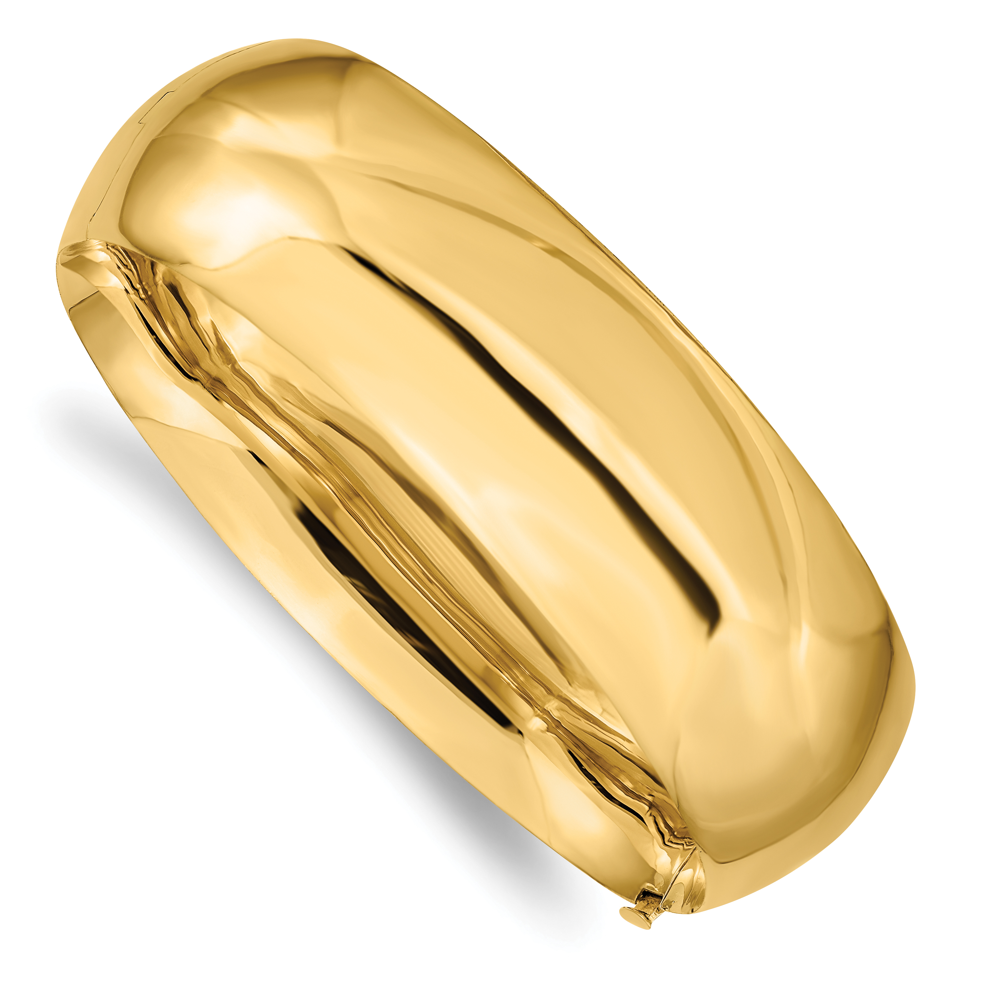 14k 13/16 High Polished 20.00mm Hinged Oval Bangle Bracelet (HP13/16)