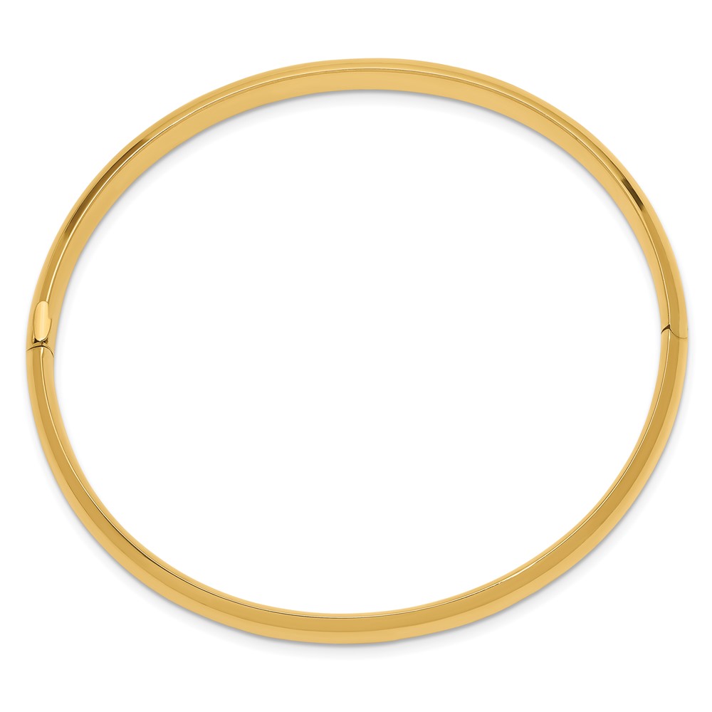 14k 4/16 High Polished 6.00mm Hinged Oval Bangle Bracelet (HP4/16)