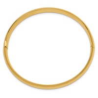 14K Yellow Gold 5/16 High Polished 8.00mm Hinged Oval Bangle Bracelet view 2