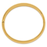 14K Yellow Gold 7/16 High Polished 10.00mm Hinged Oval Bangle Bracelet view 2