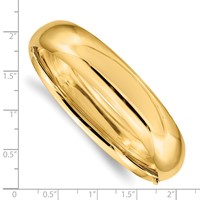 14K Yellow Gold 9/16 Oversize High Polished 14.5mm Hinged Oval Bangle Bracelet view 3