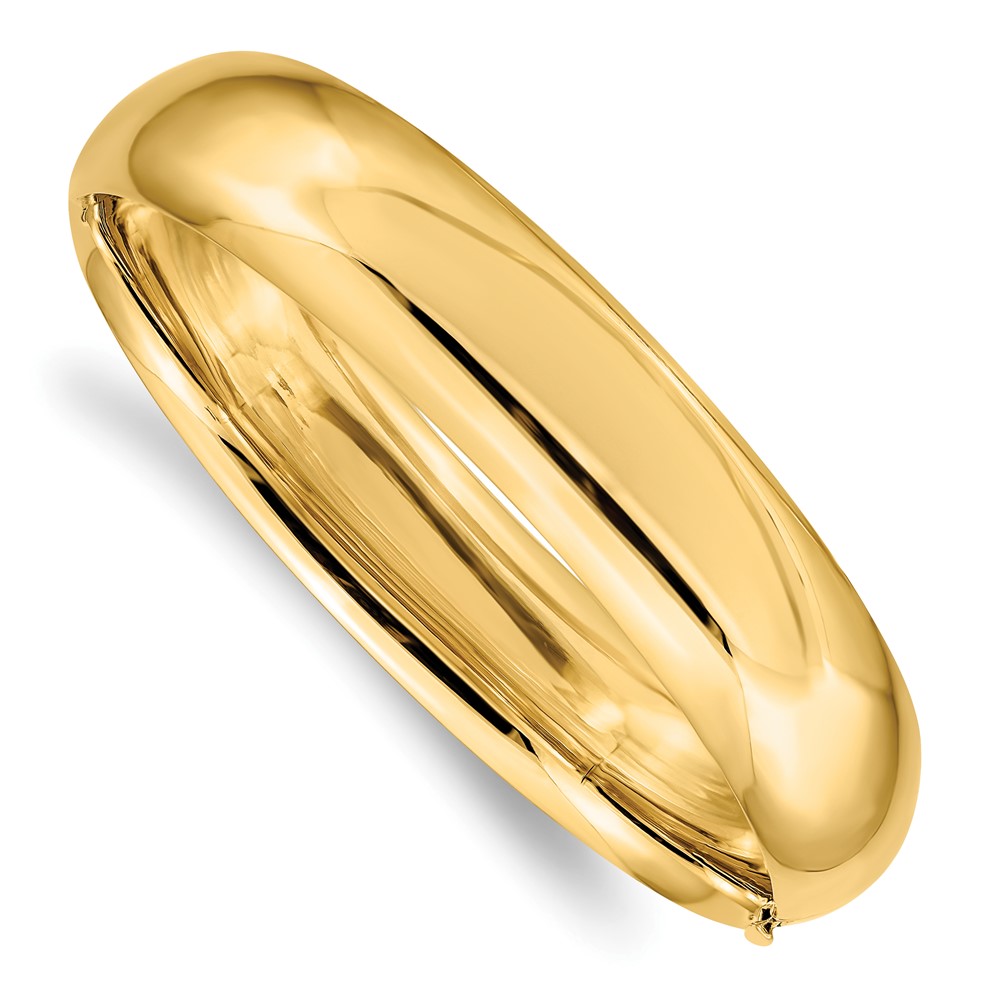 14k 9/16 High Polished 14.5mm Hinged Oval Bangle Bracelet (HP9/16)