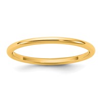 14K 1.5mm Yellow Gold Half Round Band view 1